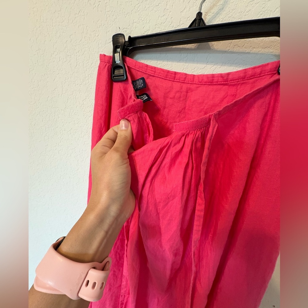 Vintage GAP Pink Linen Ruffled Trumpet Maxi Skirt Size 0 - Picture 4 of 9